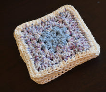 Load image into Gallery viewer, Soft Blue &amp; Purple Granny Square Crochet Coasters Set (Set of 4)
