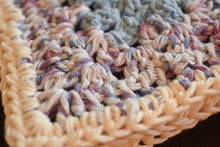Load image into Gallery viewer, Soft Blue &amp; Purple Granny Square Crochet Coasters Set (Set of 4)
