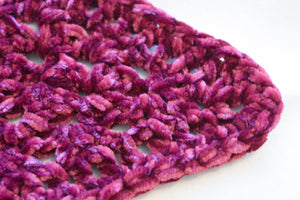 Velvet Burgundy Crochet Cat Mat