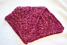 Load image into Gallery viewer, Velvet Burgundy Crochet Cat Mat
