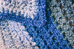Calming Blues Homespun Crochet Throw Blanket
