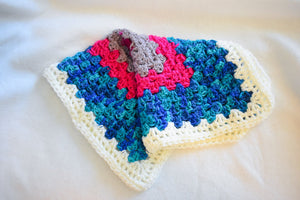 Neon Pink & Bright Gradient Blue Crochet Cat Mat